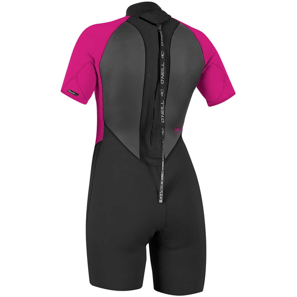 2025 O'Neill Womens Reactor II 2mm Back Zip Shorty Wetsuit 5043 - Black / Berry